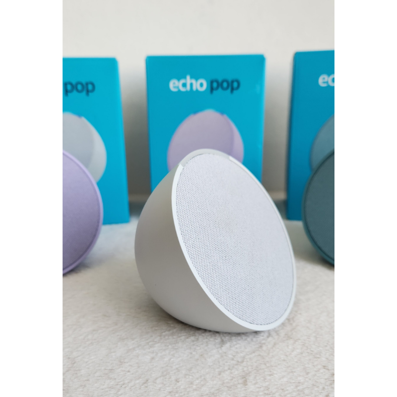 Echo Pop Asistente Virtual Alexa Altavoz Parlante Inteligente Blanco